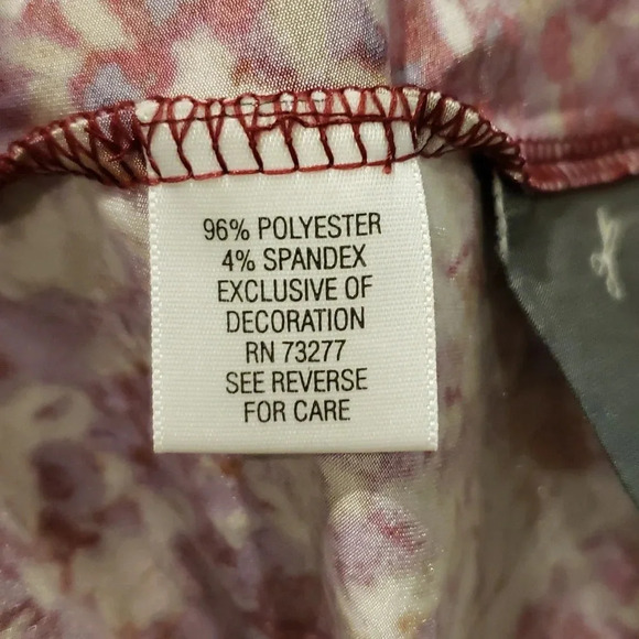 Dana Buchman 1X Womens Plus Size Blouse Drape Neck Abstract Print Pink Purple - Picture 12 of 12